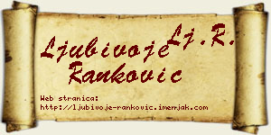 Ljubivoje Ranković vizit kartica